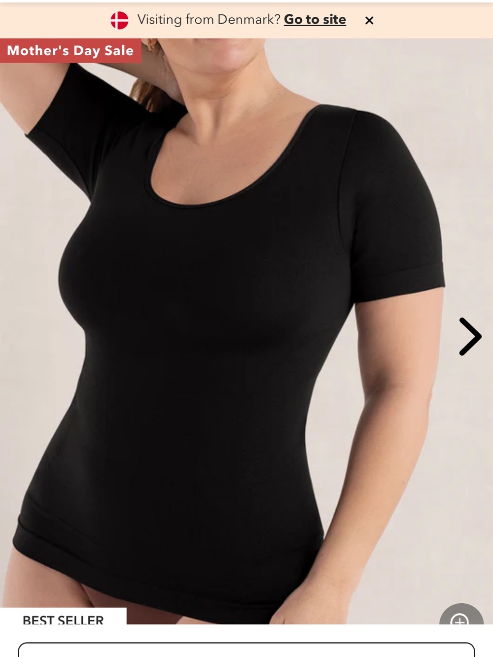Shapermint Black Short Sleeve Shaping Tee